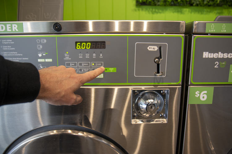 press start on the washer